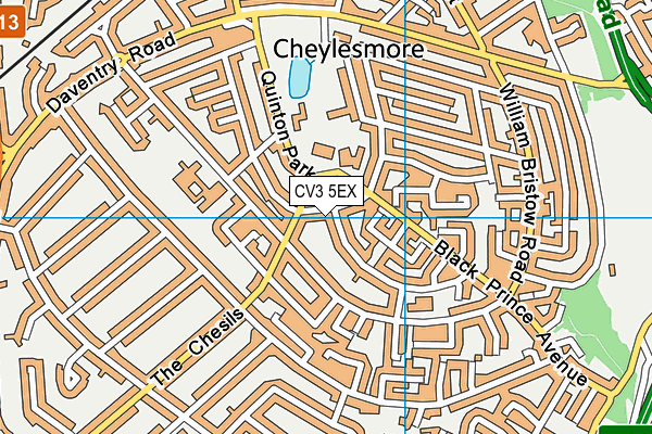 CV3 5EX map - OS VectorMap District (Ordnance Survey)