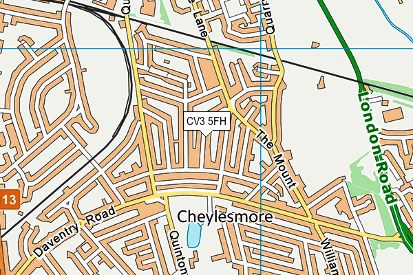 CV3 5FH map - OS VectorMap District (Ordnance Survey)