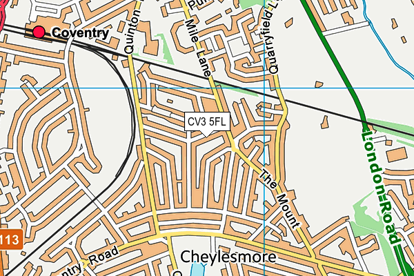 CV3 5FL map - OS VectorMap District (Ordnance Survey)