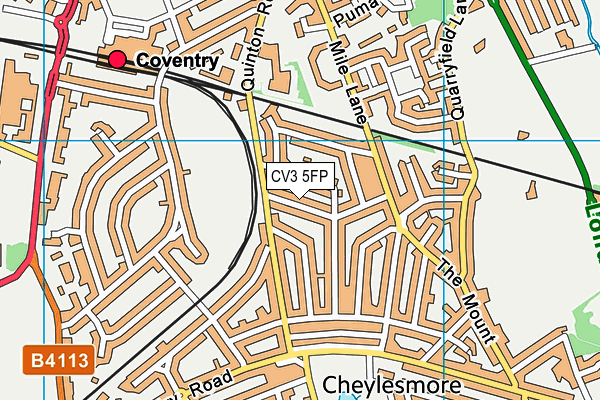 CV3 5FP map - OS VectorMap District (Ordnance Survey)