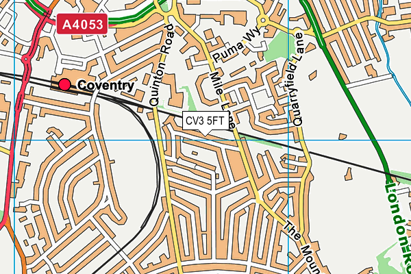CV3 5FT map - OS VectorMap District (Ordnance Survey)