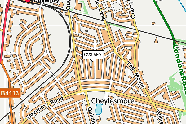CV3 5FY map - OS VectorMap District (Ordnance Survey)