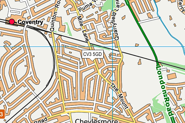 CV3 5GD map - OS VectorMap District (Ordnance Survey)