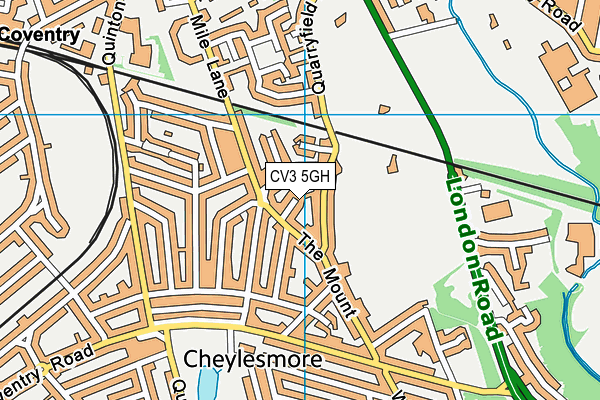 CV3 5GH map - OS VectorMap District (Ordnance Survey)
