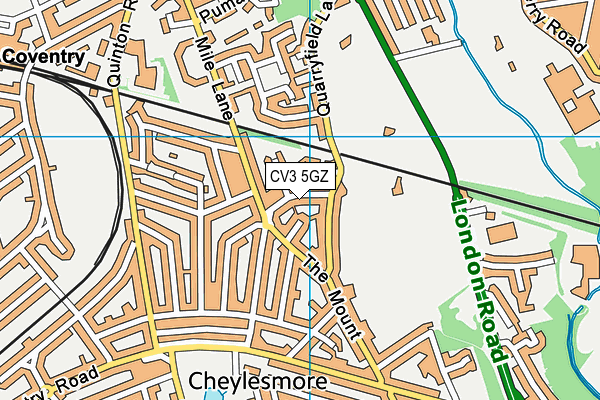 CV3 5GZ map - OS VectorMap District (Ordnance Survey)