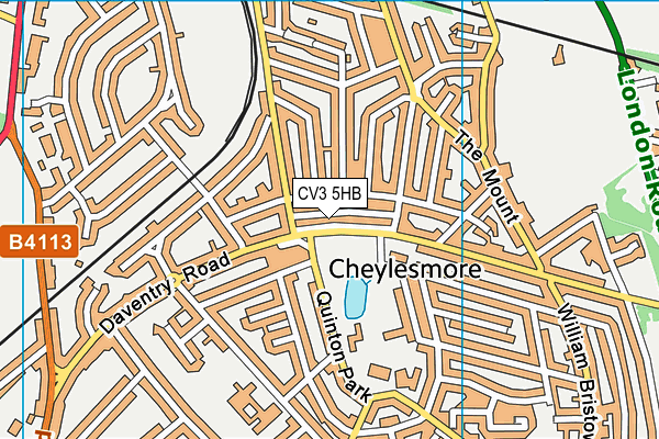CV3 5HB map - OS VectorMap District (Ordnance Survey)