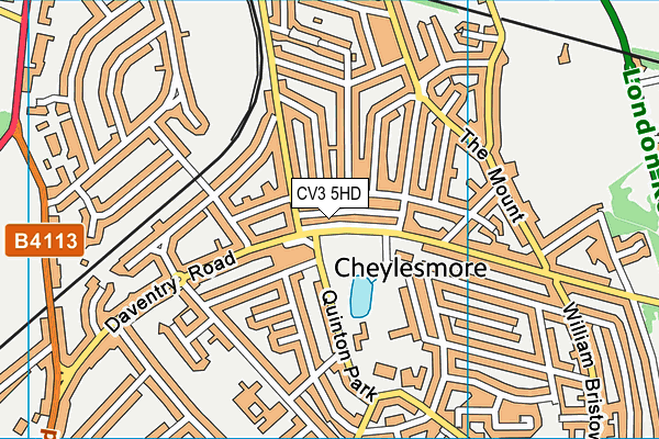 CV3 5HD map - OS VectorMap District (Ordnance Survey)