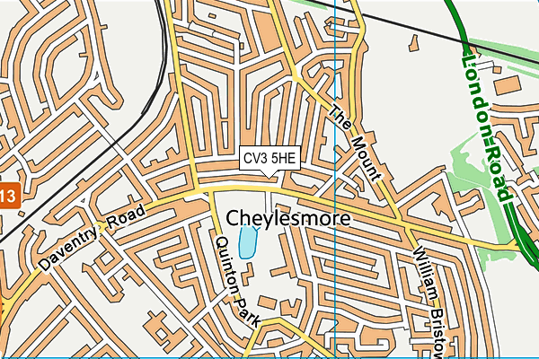 CV3 5HE map - OS VectorMap District (Ordnance Survey)