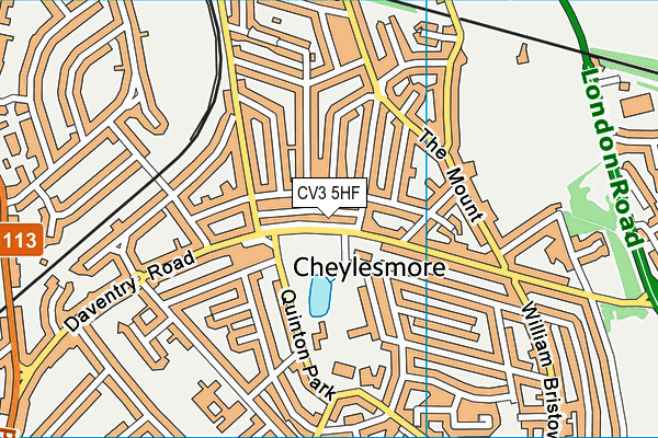 CV3 5HF map - OS VectorMap District (Ordnance Survey)