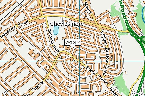 CV3 5HP map - OS VectorMap District (Ordnance Survey)