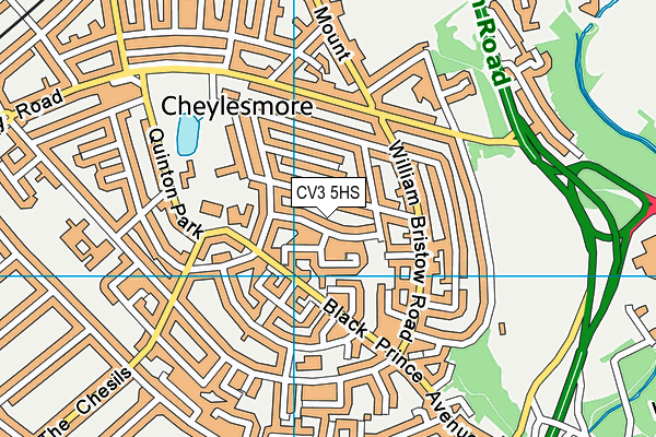 CV3 5HS map - OS VectorMap District (Ordnance Survey)