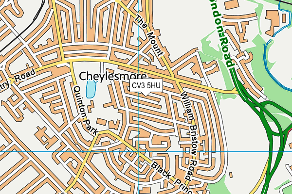 CV3 5HU map - OS VectorMap District (Ordnance Survey)
