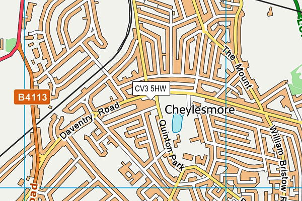 CV3 5HW map - OS VectorMap District (Ordnance Survey)