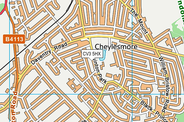 CV3 5HX map - OS VectorMap District (Ordnance Survey)