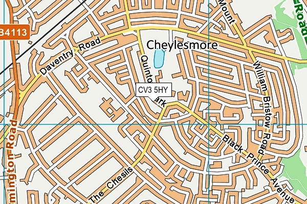 CV3 5HY map - OS VectorMap District (Ordnance Survey)