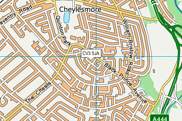 CV3 5JA map - OS VectorMap District (Ordnance Survey)