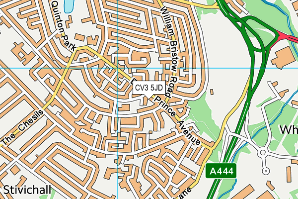 CV3 5JD map - OS VectorMap District (Ordnance Survey)