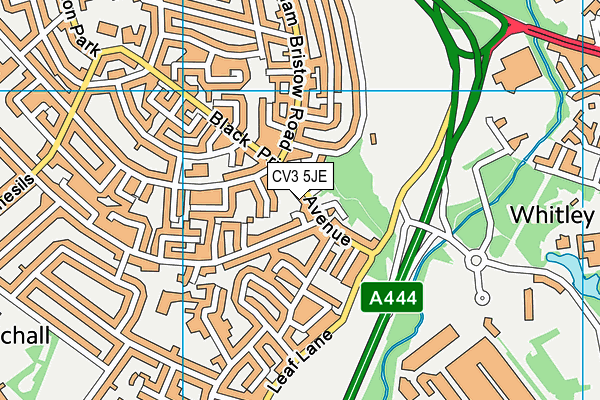 CV3 5JE map - OS VectorMap District (Ordnance Survey)