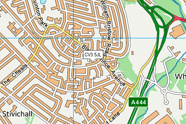 CV3 5JL map - OS VectorMap District (Ordnance Survey)