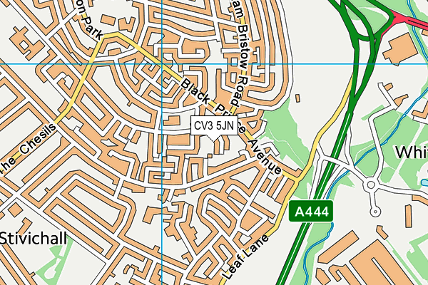 CV3 5JN map - OS VectorMap District (Ordnance Survey)