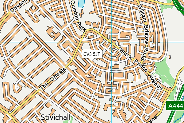 CV3 5JT map - OS VectorMap District (Ordnance Survey)