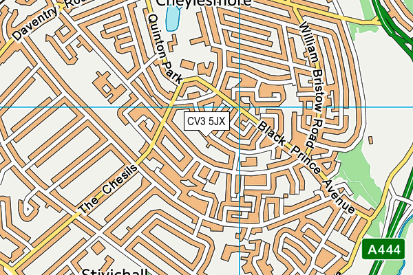 CV3 5JX map - OS VectorMap District (Ordnance Survey)