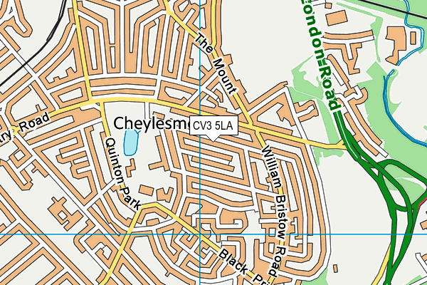 CV3 5LA map - OS VectorMap District (Ordnance Survey)