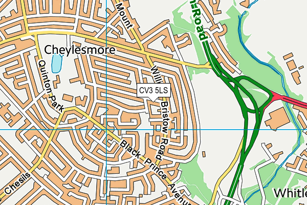 CV3 5LS map - OS VectorMap District (Ordnance Survey)
