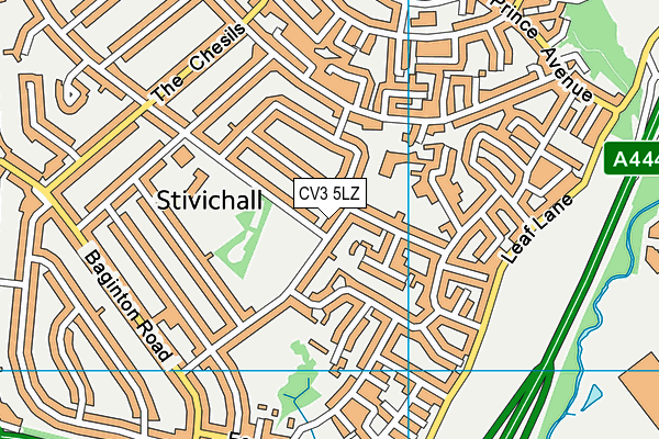 CV3 5LZ map - OS VectorMap District (Ordnance Survey)