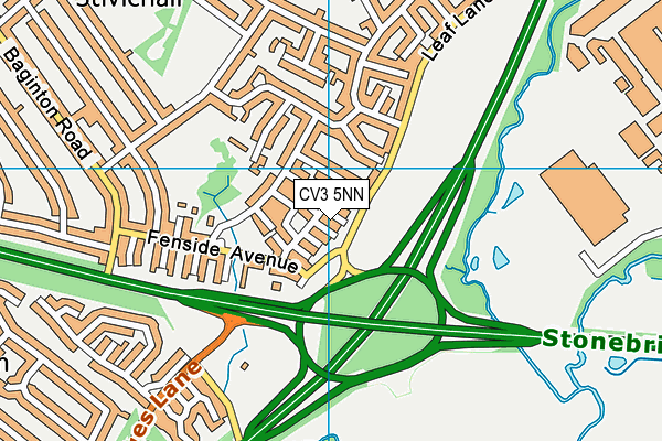 CV3 5NN map - OS VectorMap District (Ordnance Survey)