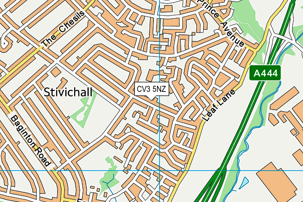 CV3 5NZ map - OS VectorMap District (Ordnance Survey)