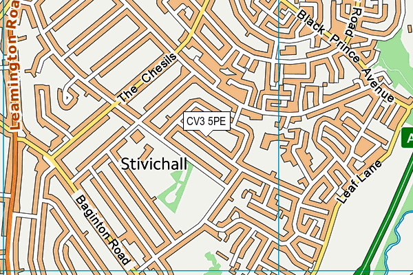 CV3 5PE map - OS VectorMap District (Ordnance Survey)