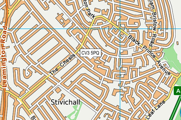 CV3 5PQ map - OS VectorMap District (Ordnance Survey)