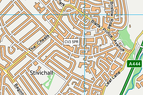 CV3 5PR map - OS VectorMap District (Ordnance Survey)