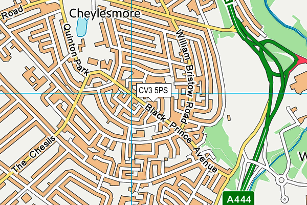 CV3 5PS map - OS VectorMap District (Ordnance Survey)