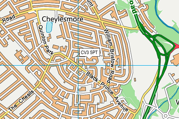 CV3 5PT map - OS VectorMap District (Ordnance Survey)