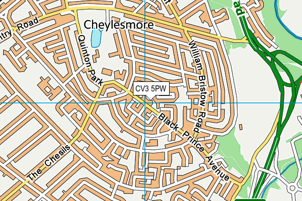 CV3 5PW map - OS VectorMap District (Ordnance Survey)