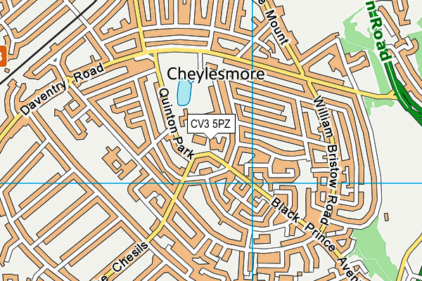 CV3 5PZ map - OS VectorMap District (Ordnance Survey)