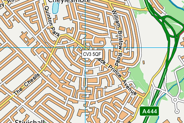 CV3 5QF map - OS VectorMap District (Ordnance Survey)