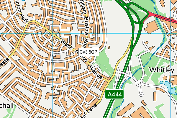 CV3 5QP map - OS VectorMap District (Ordnance Survey)