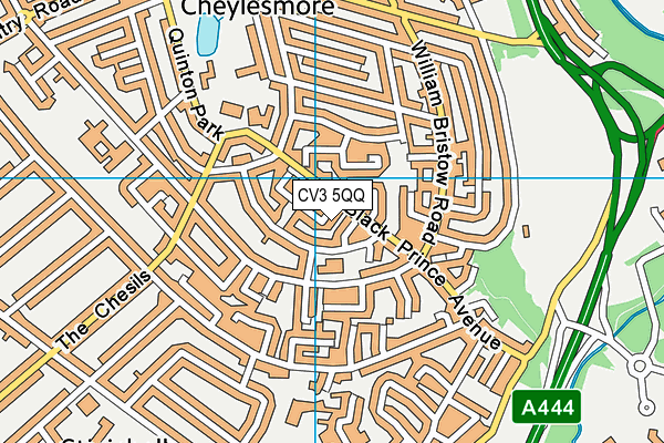 CV3 5QQ map - OS VectorMap District (Ordnance Survey)