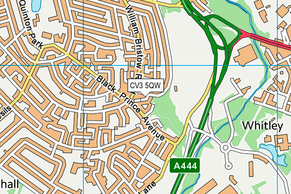 CV3 5QW map - OS VectorMap District (Ordnance Survey)