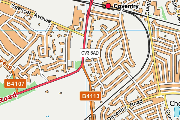 CV3 6AD map - OS VectorMap District (Ordnance Survey)