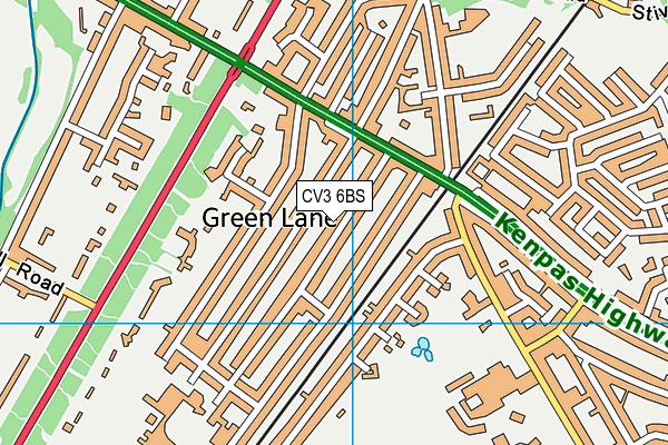 CV3 6BS map - OS VectorMap District (Ordnance Survey)