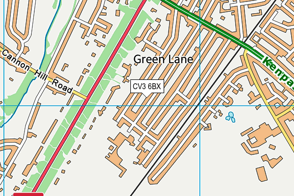 CV3 6BX map - OS VectorMap District (Ordnance Survey)