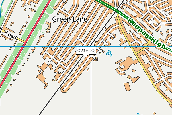 CV3 6DQ map - OS VectorMap District (Ordnance Survey)
