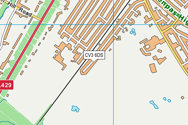 CV3 6DS map - OS VectorMap District (Ordnance Survey)