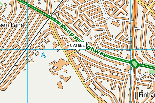 CV3 6EE map - OS VectorMap District (Ordnance Survey)
