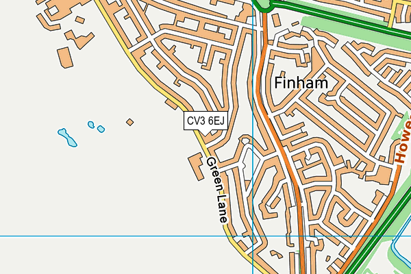 Finham Primary School map (CV3 6EJ) - OS VectorMap District (Ordnance Survey)