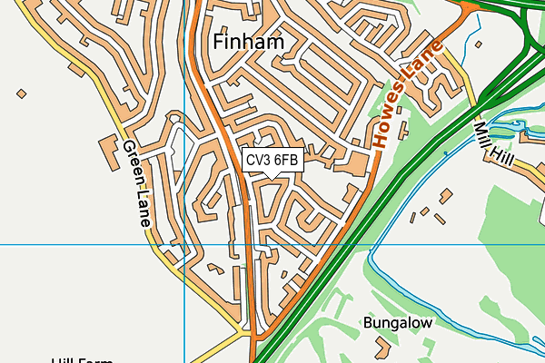 CV3 6FB map - OS VectorMap District (Ordnance Survey)